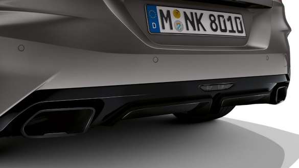 Koncovky výfuku BMW Z4 M40i G29 Koncovky výfuku BMW Z4 M40i G29 2019 BMW Individual metalíza Frozen Grey detailný pohľad zadná časť