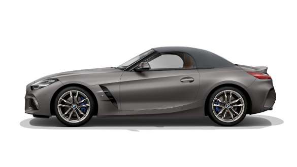 BMW Z4 M40i G29 so zatvorenou strechou M aerodynamický balík BMW Z4 M40i G29 2019 BMW Individual metalíza Frozen Grey bočný pohľad