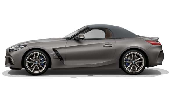 BMW Z4 M40i Roadster G29 so zatvorenou strechou M aerodynamický balík BMW Z4 M40i Roadster G29 2019 BMW Individual metalíza Frozen Grey bočný pohľad