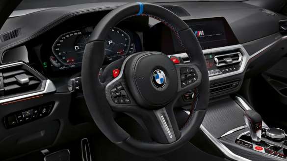 M Performance volant Pro BMW M4 Coupé 2020 BMW M4 Coupé G82 2020 M Performance volant Pro interiér detailný pohľad
