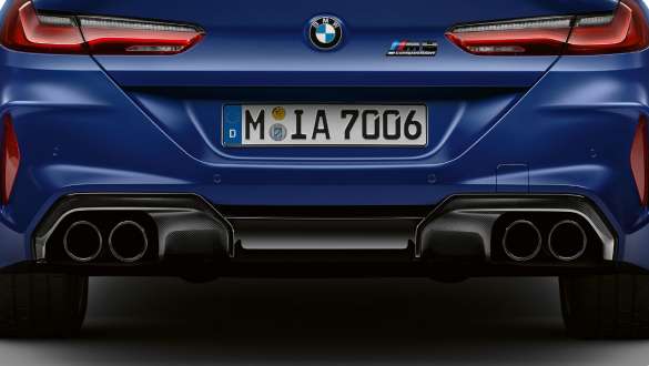 M Sport výfukový systém. BMW M8 Competition Coupé s M Sport výfukovým systémom.