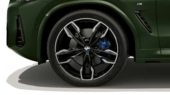 21-palcové M disky z ľahkej zliatiny Double-spoke style 718 M BMW X3 M40i M40d G01 LCI Facelift 2021 BMW X3 M40i M40d G01 LCI Facelift 2021 metalíza Malachite Green 21-palcové M disky z ľahkej zliatiny Double-spoke style 718 M