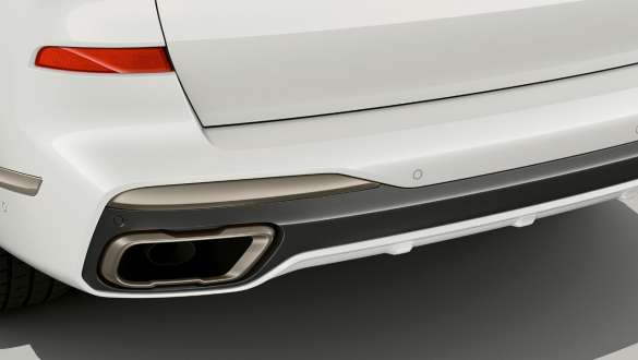 BMW X7 M s M Sport výfukovým systémom BMW X7 M s M Sport výfukovým systémom, G07, zadný pohľad