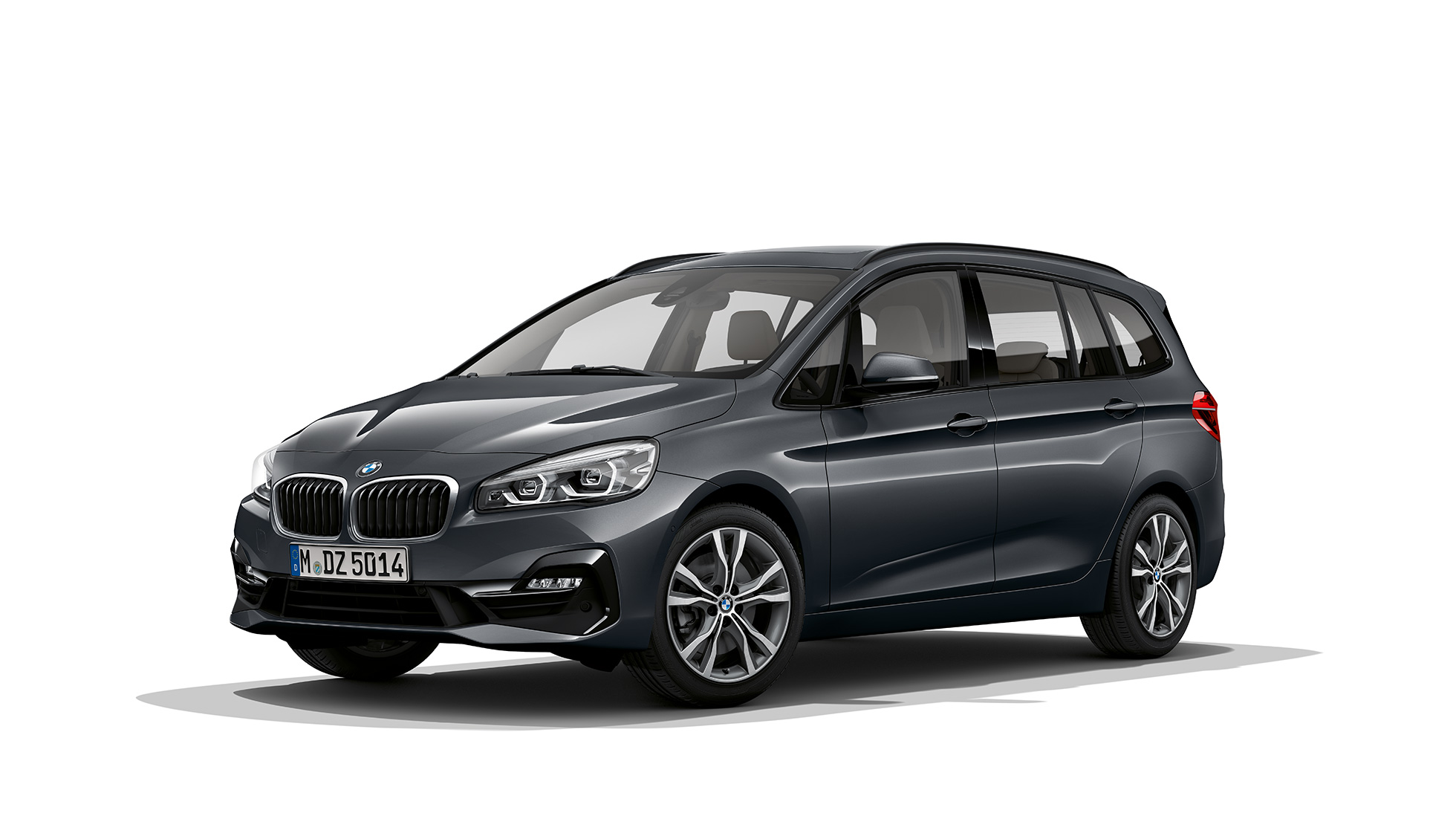 Predobočný pohľad BMW radu 2 Gran Tourer Model Sport Line BMW radu 2 Gran Tourer 220d F46 2018 metalíza Mineral Grey predobočný pohľad