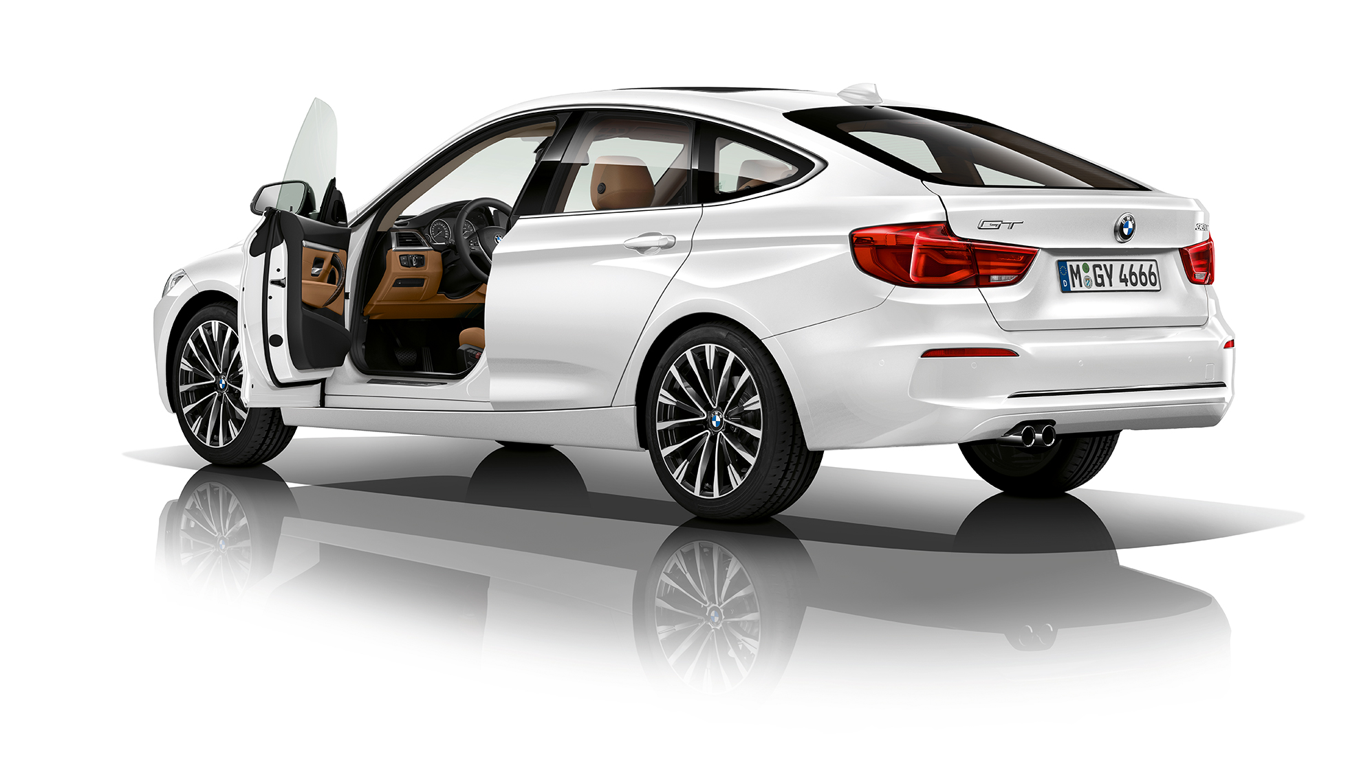 BMW radu 3 Gran Turismo, model Luxury Line, trojštvrťový zadný pohľad BMW radu 3 Gran Turismo, model Luxury Line, trojštvrťový zadný pohľad