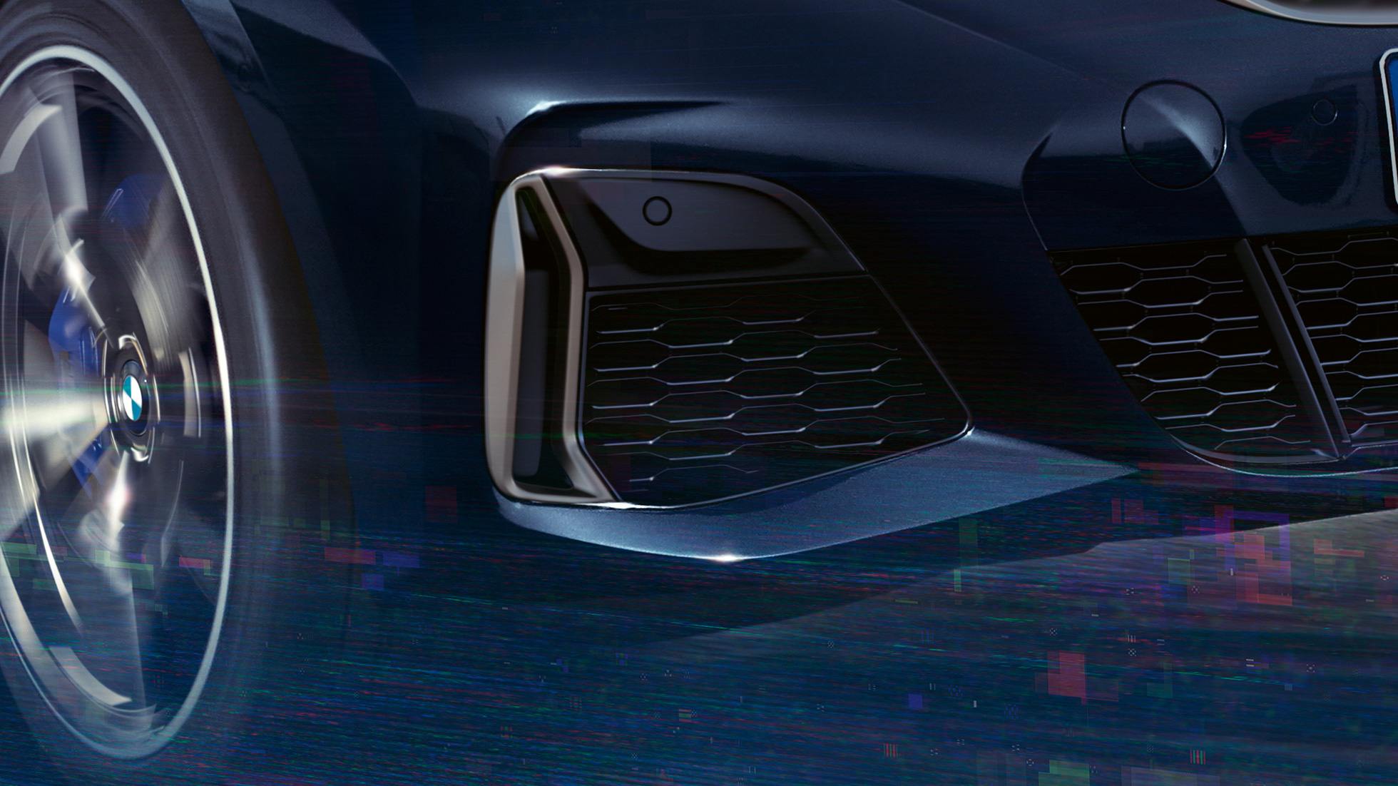 BMW radu 3 Sedan, vzduchové vstupy. Detailný pohľad na BMW radu 3 Sedan a vzduchové vstupy v metalíze Cerium Grey.