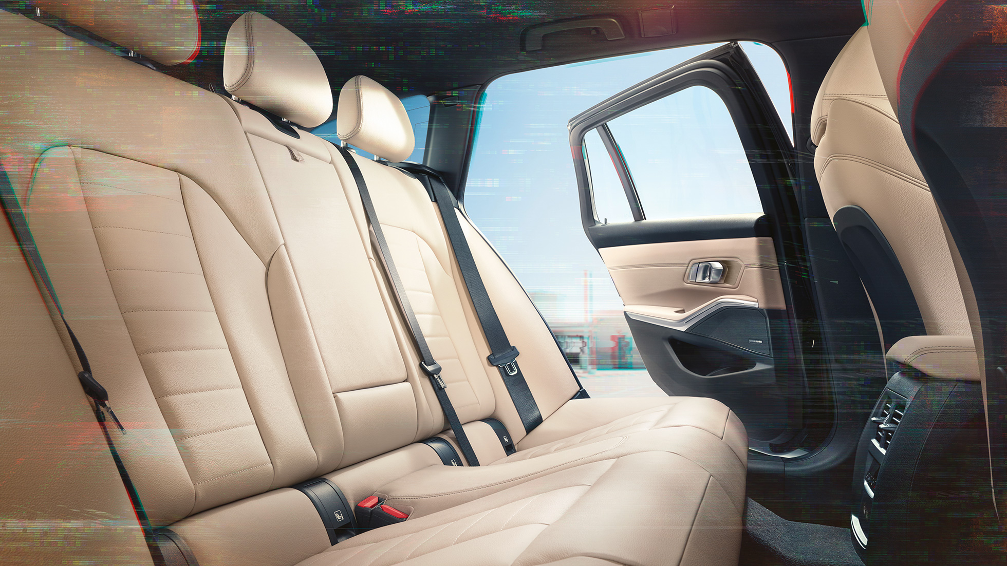 BMW radu 3 Touring, detailný pohľad na zadné sedadlo BMW radu 3 Touring, detailný pohľad na zadné sedadlo s čalúnením