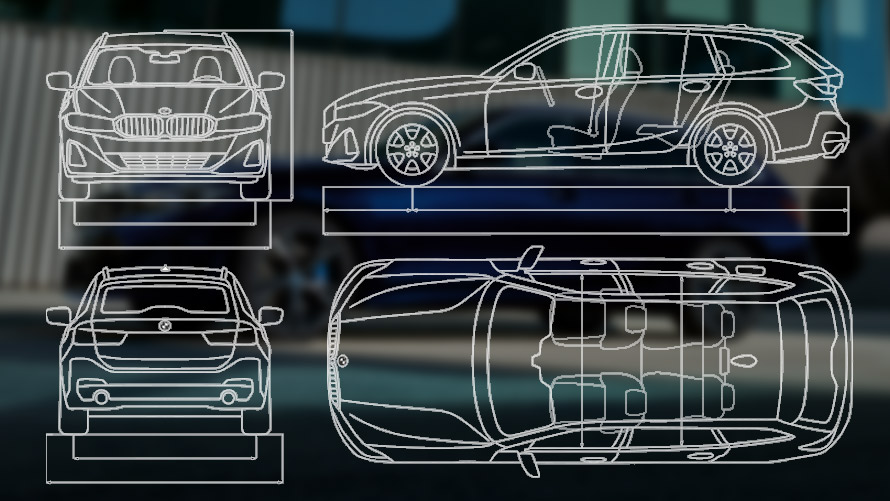 BMW radu 3 Touring LCI G21 technické údaje nákres BMW radu 3 Touring LCI G21 technické údaje nákres