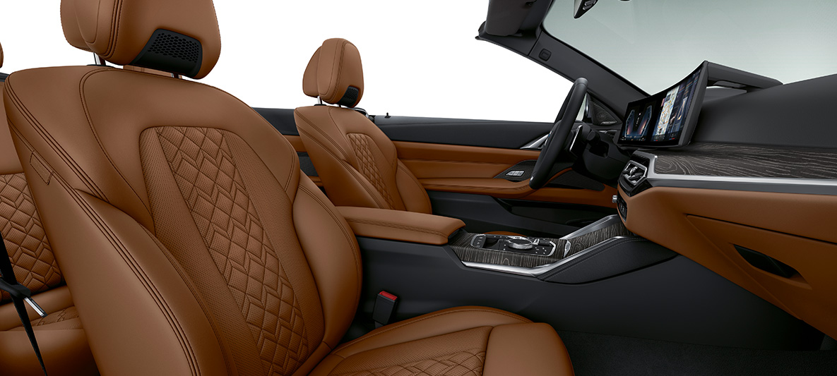 BMW Individual celokožené čalúnenie Merino Tartufo BMW radu 4 Cabrio Individual 2020 G23 interiér BMW Individual celokožené čalúnenie Merino Tartufo BMW radu 4 Cabrio Individual G23 2020 interiér