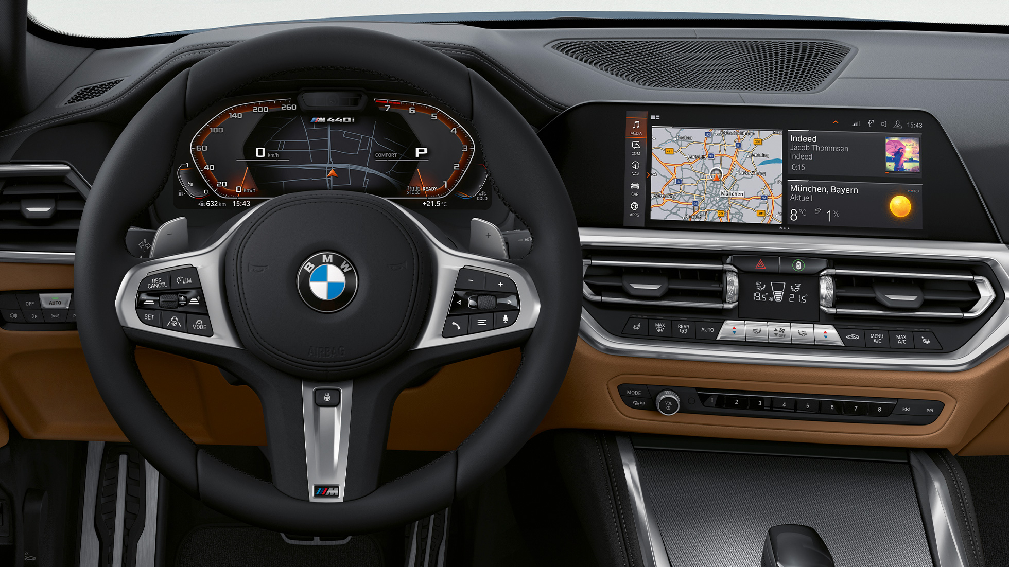 Volant a hlasový asistent BMW radu 4 Coupé G22 BMW radu 4 Coupé G22 2020 interiér volant a hlasový asistent
