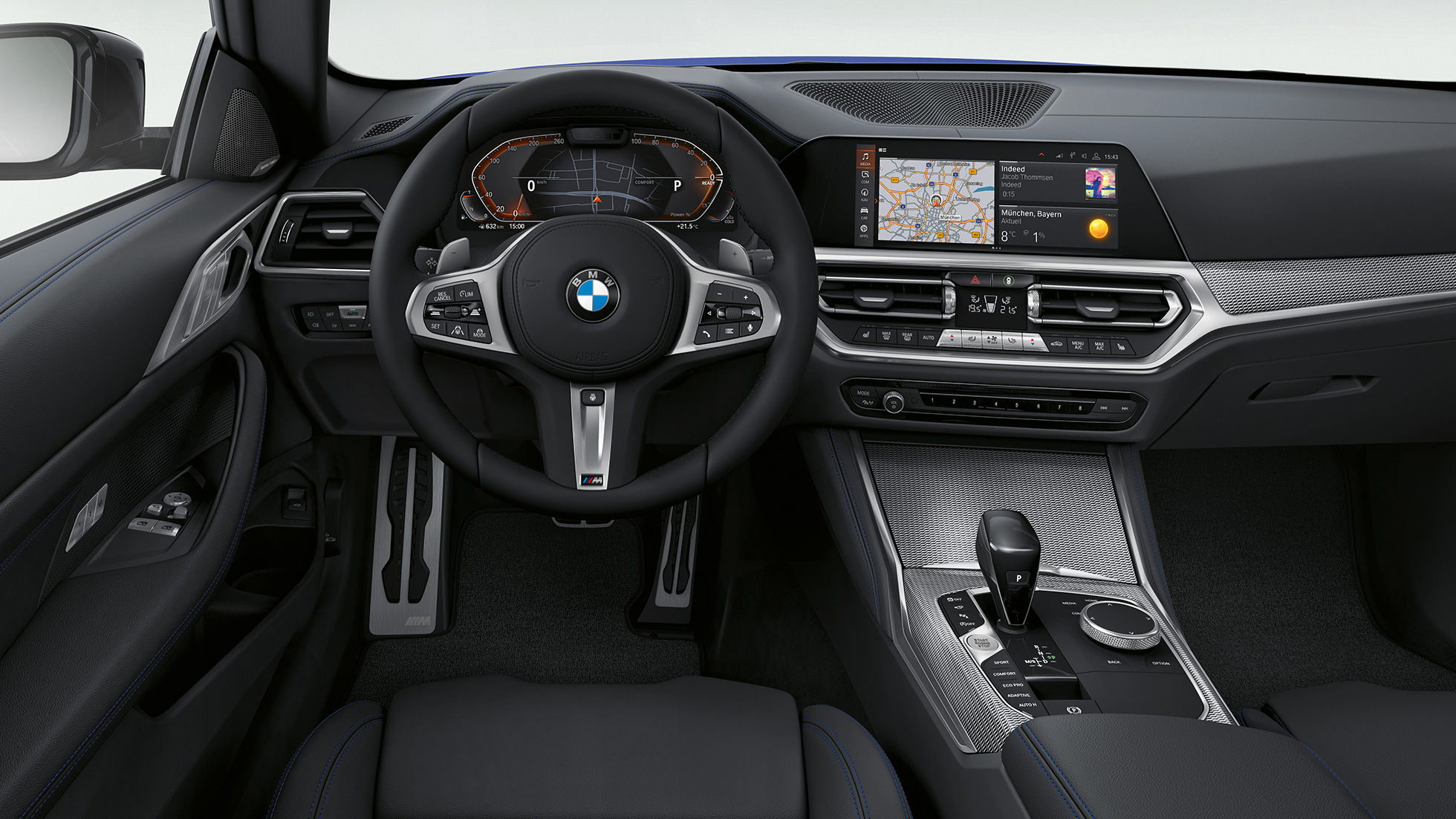Čalúnenie BMW radu 4 Coupé M Sport balík G22 2020 Čalúnenie exkluzívnou kožou BMW radu 4 Coupé G22 2020 M Sport balík interiér