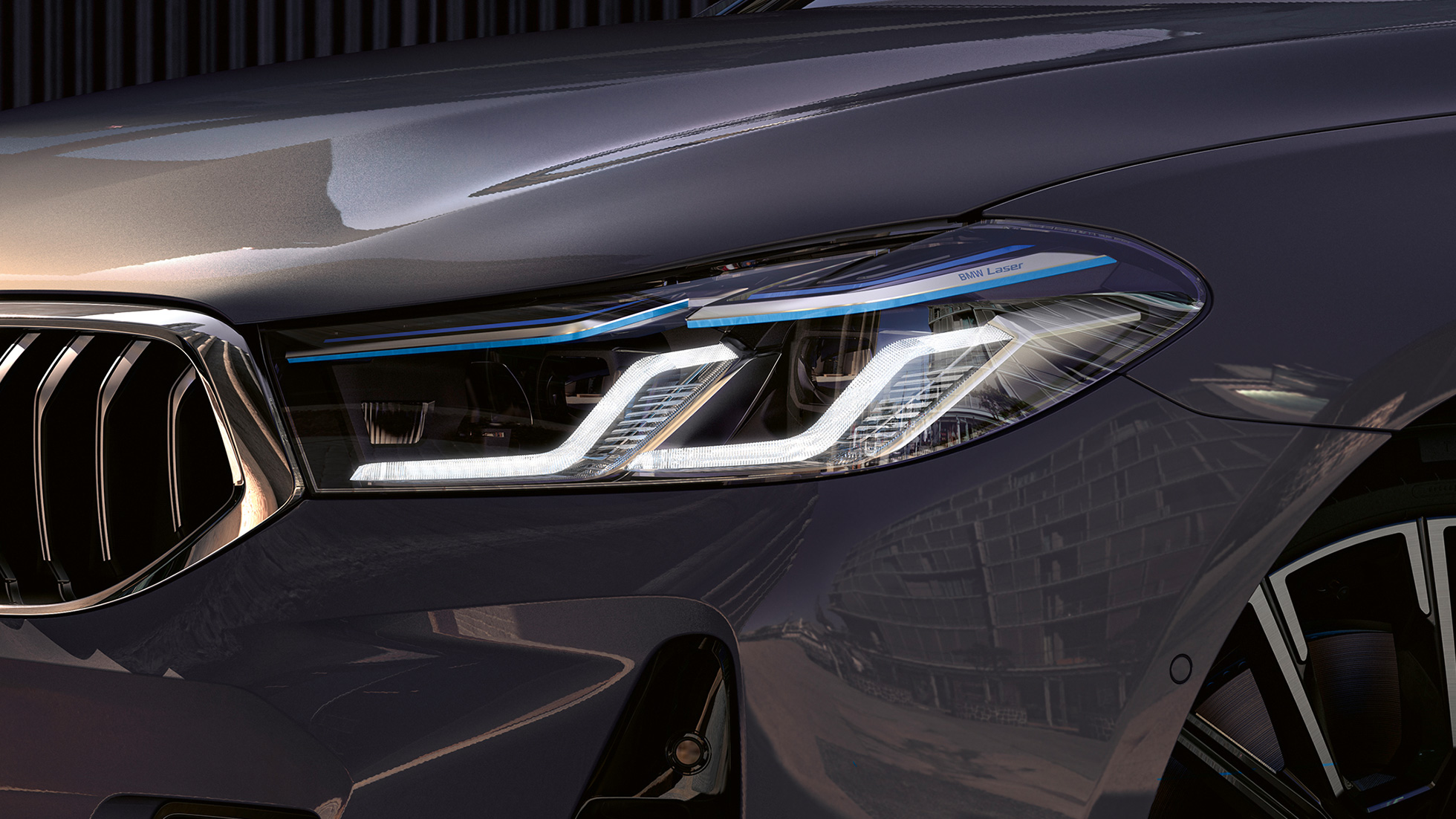 BMW Laserlight BMW radu 6 Gran Turismo G32 2020 BMW Laserlight BMW radu 6 Gran Turismo 640i xDrive G32 2020 Bernina Grey detailný predný pohľad