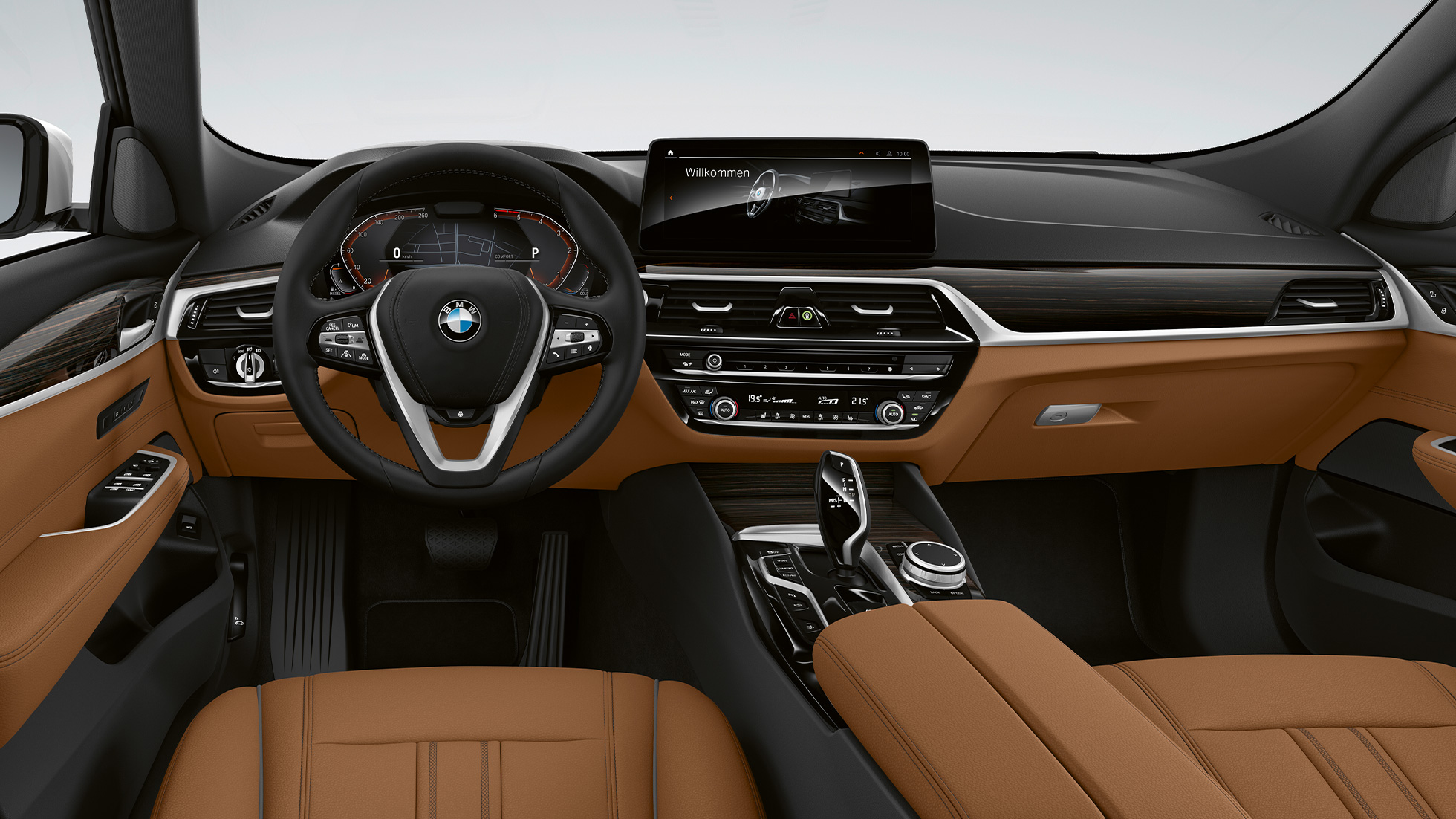 Kokpit BMW radu 6 Gran Turismo základná výbava G32 2020 BMW radu 6 Gran Turismo G32 620d 2020 základná výbava koža Dakota Cognac/Black interiér