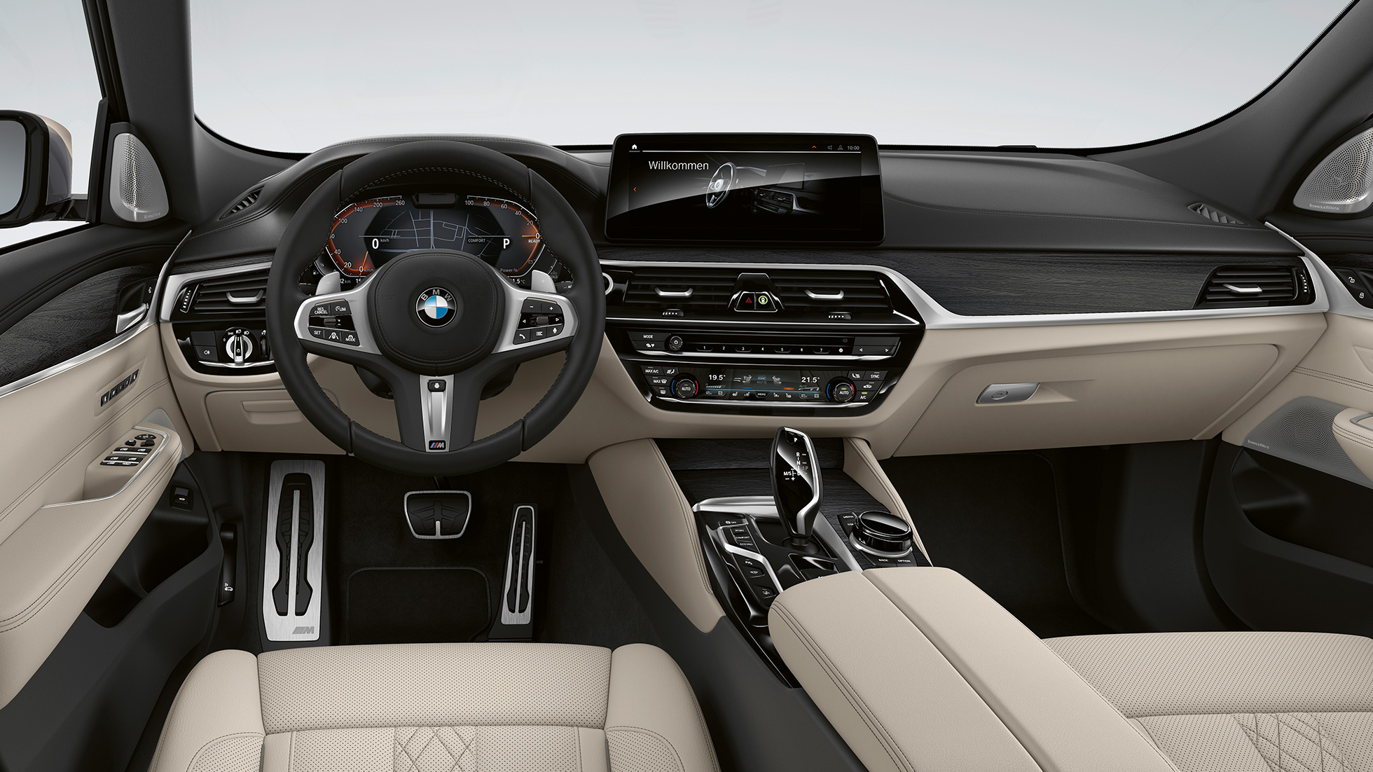 Kokpit BMW radu 6 Gran Turismo M Sport balík G32 2020 BMW radu 6 Gran Turismo G32 640i xDrive 2020 M Sport balík exkluzívna koža Nappa Ivory White interiér