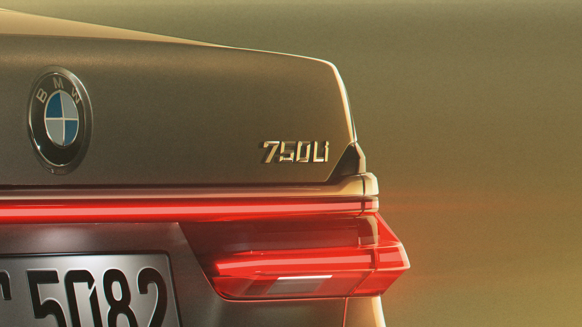 BMW radu 7 Sedan označenie 750Li BMW radu 7 Sedan: detail označenia 750Li na zadnej časti