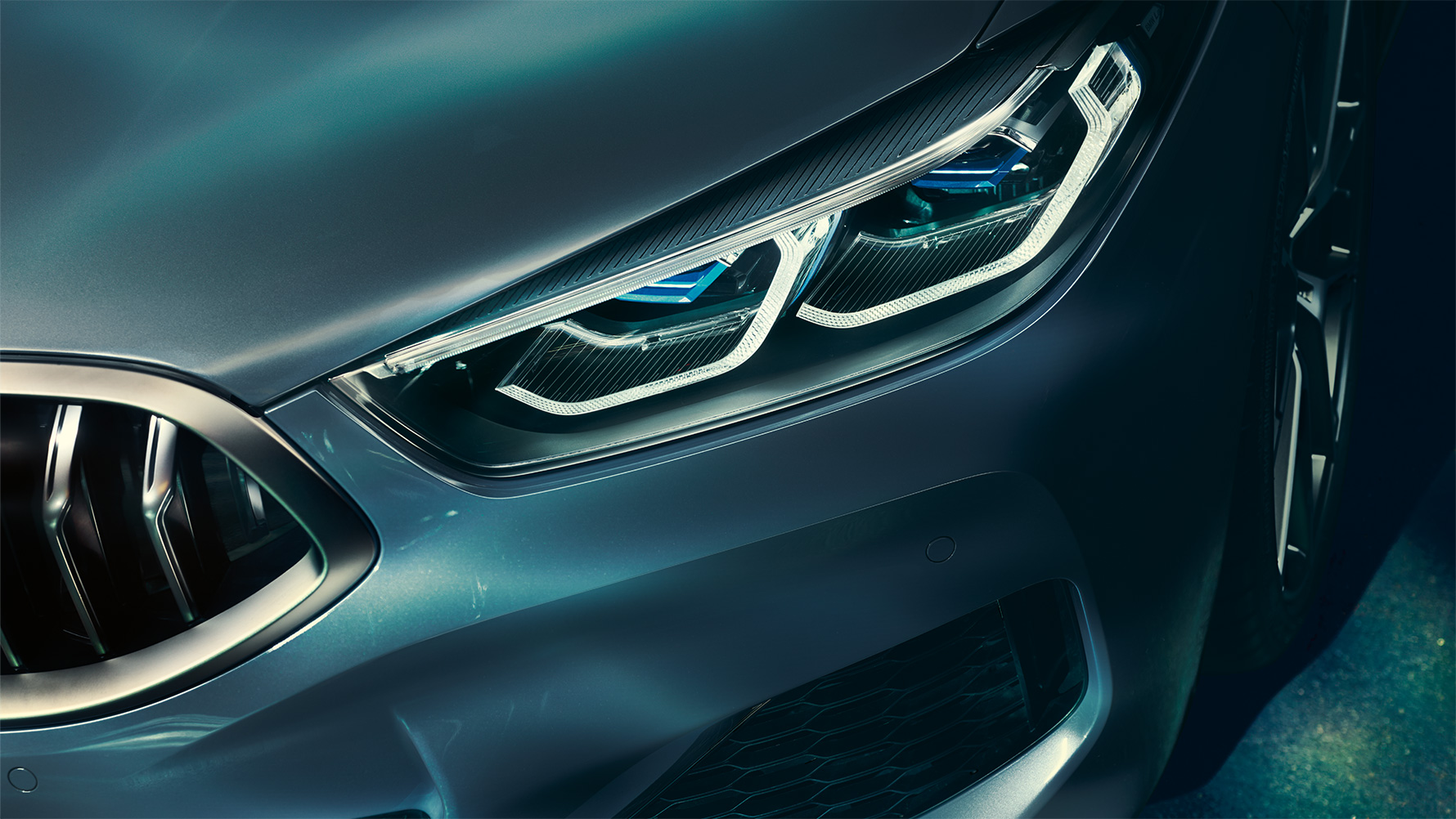 BMW radu 8, Laser Light Detail na predný svetlomet Laser Light na BMW radu 8 Coupé.