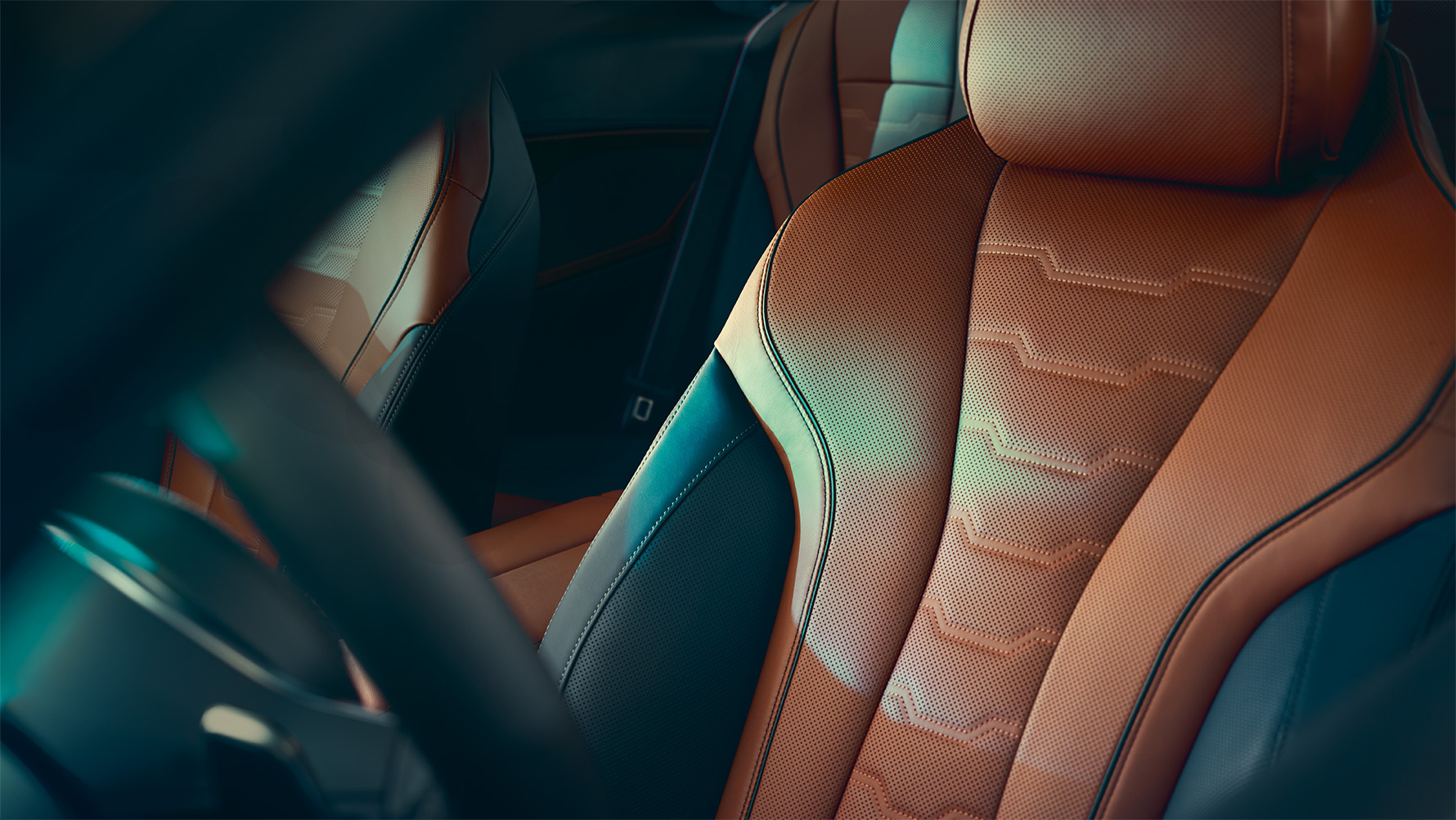 BMW radu 8 Coupé Multifunkčné sedadlo Detail na multifunkčné sedadlo BMW radu 8 čalúnené kožou Merino.