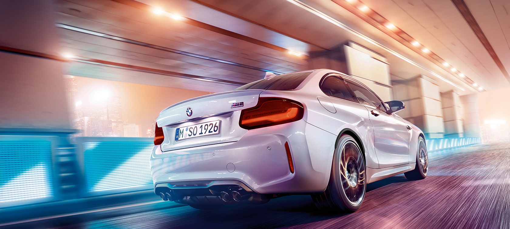 Modely výbava BMW M2 Competition Modely výbava BMW M2 Competition F87 2018 metalíza Hockenheim Silver zadobočný pohľad