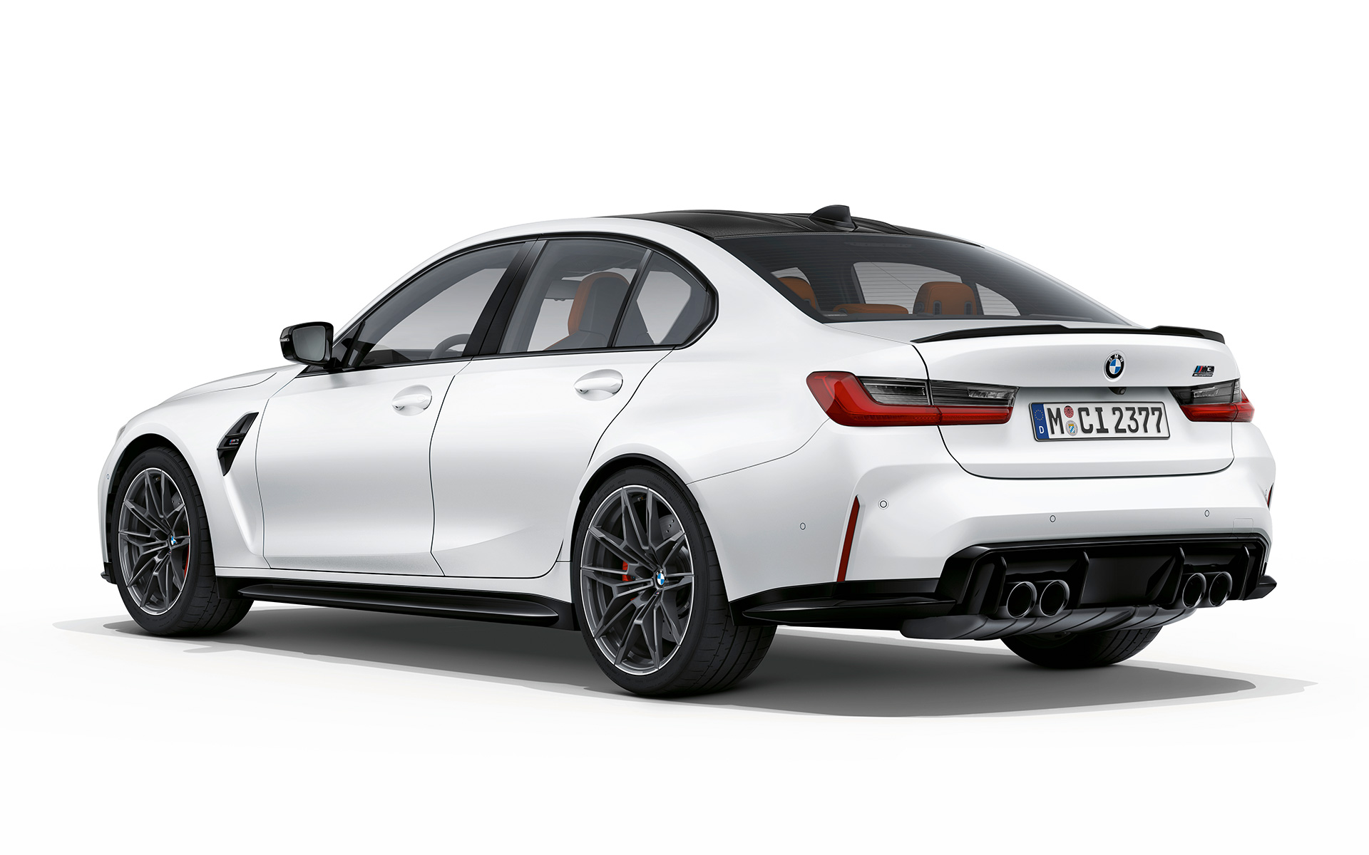 BMW M3 Competition G80 2020 metalíza Frozen Brilliant White zadobočný pohľad