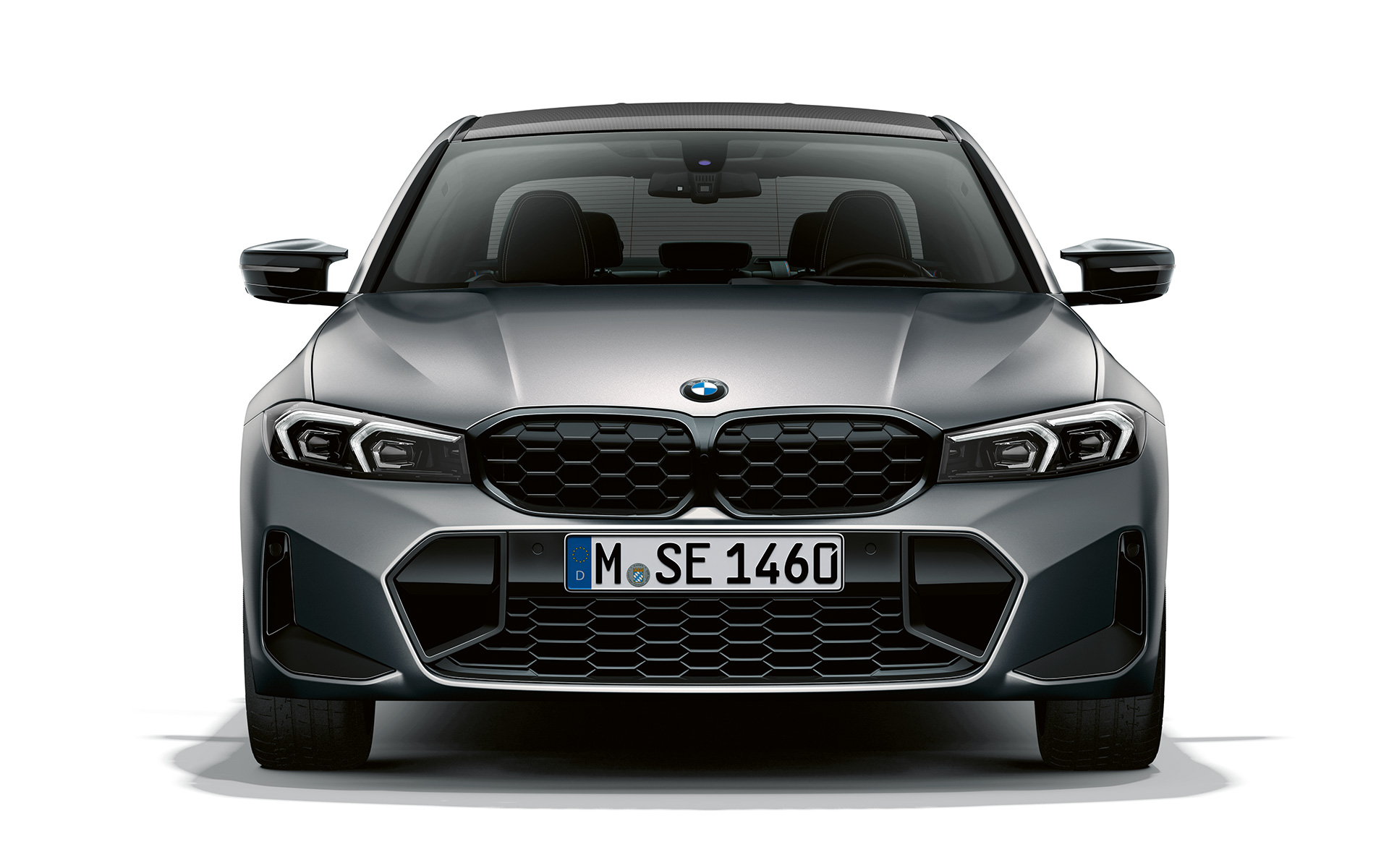 Predný pohľad BMW obličky s nugetmi BMW M340i xDrive Sedan G20 BMW M340i xDrive Sedan G20 BMW Individual Frozen Pure Grey predný pohľad BMW obličky