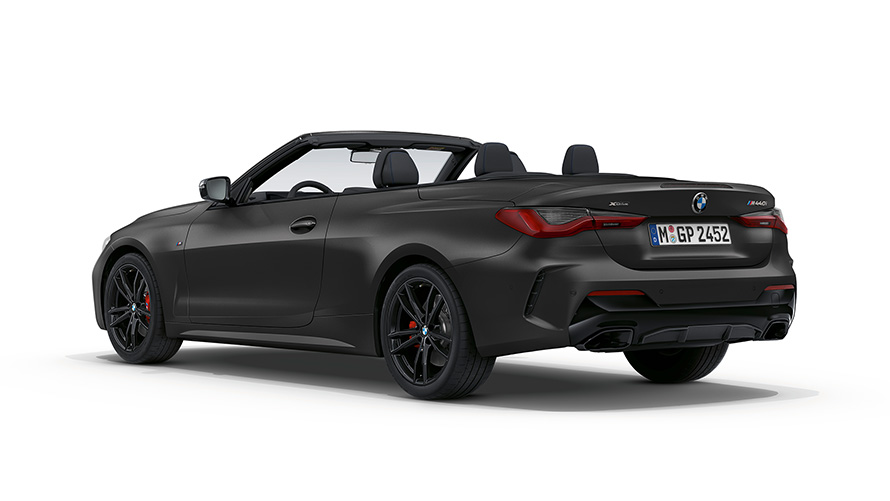 BMW M440i xDrive Cabrio G23 2020 BMW Individual metalíza Frozen Portimao Blue zadobočný pohľad