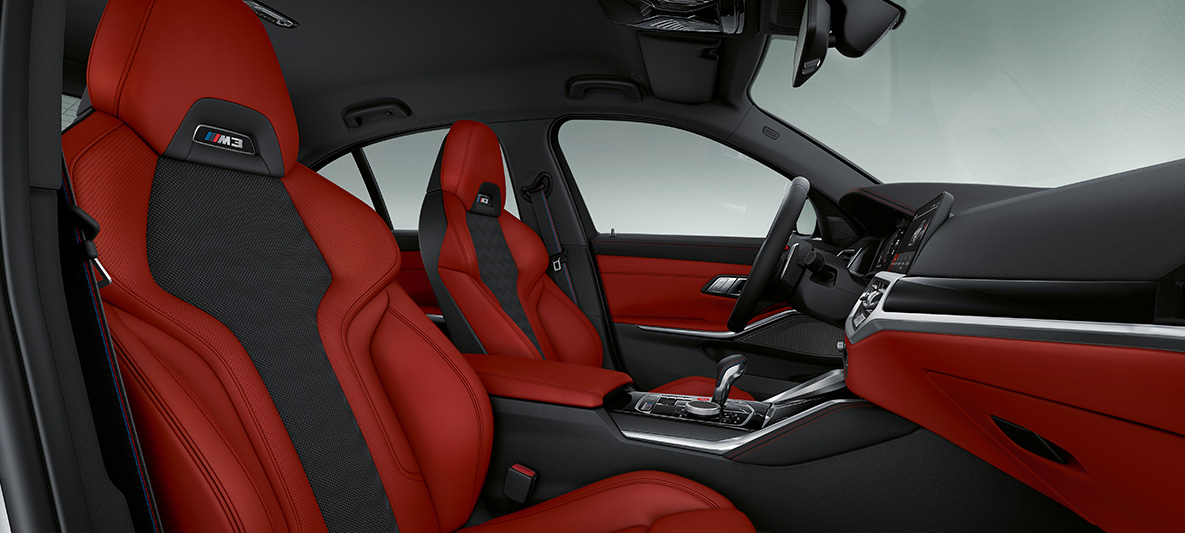 BMW Individual celokožené čalúnenie Merino Fiona Red/Black BMW M4 Coupé 2020 G82 interiér BMW Individual celokožené čalúnenie Merino Fiona Red/Black BMW M4 Coupé G82 2020 interiér