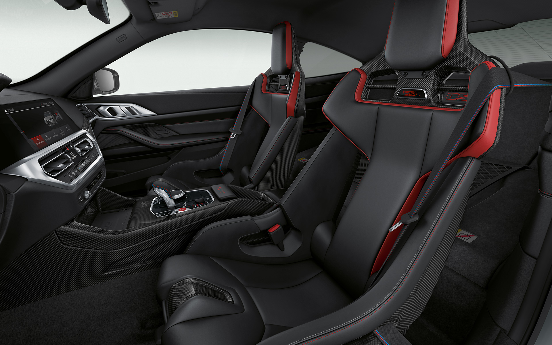 M karbónové plne škrupinové sedadlá BMW M4 CSL G82 BMW M4 CSL interiér M karbónové plne škrupinové sedadlá