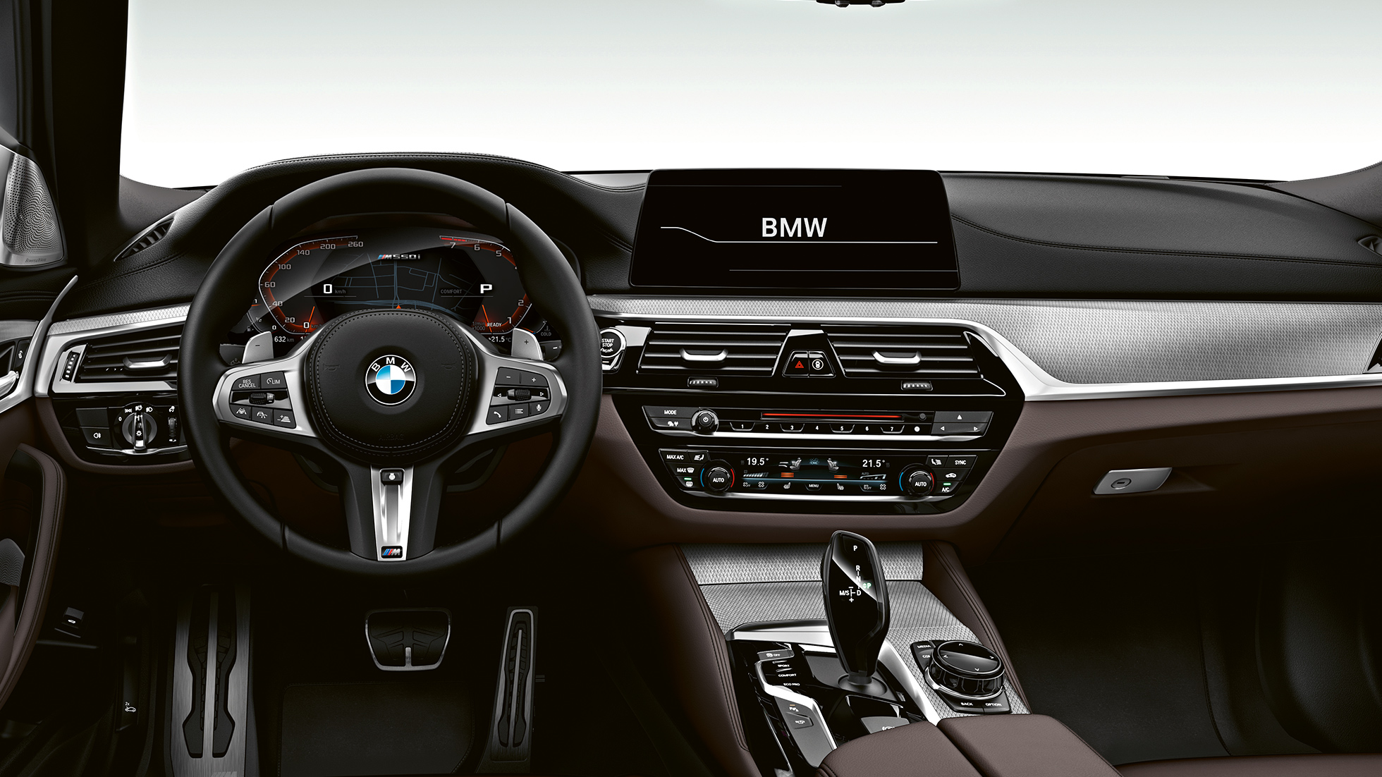 Kokpit. BMW M550i a BMW M550d, dizajn, kokpit.