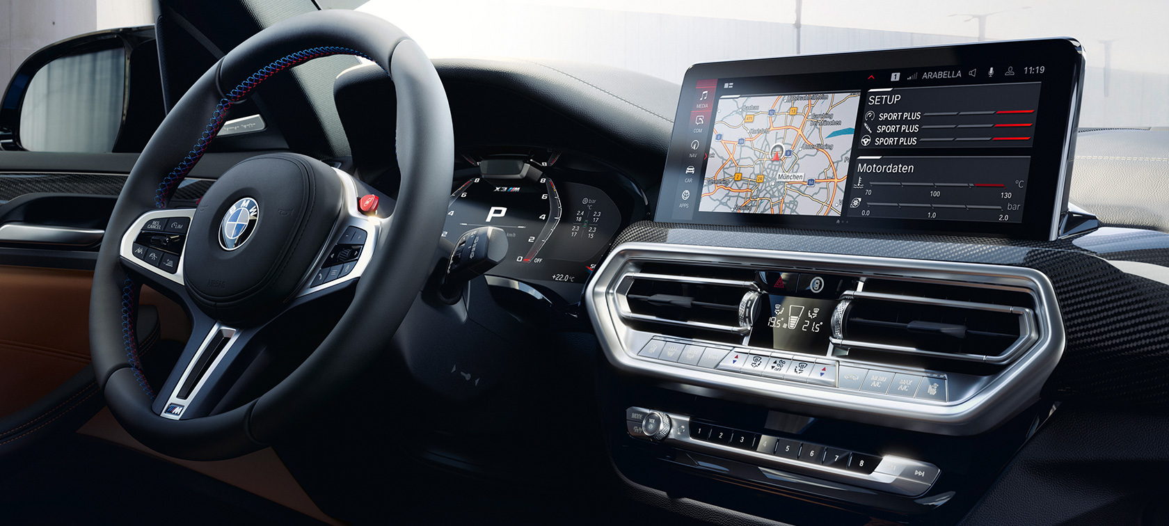 BMW X3 M Competition F97 LCI Facelift 2021 kokpit iDrive displej BMW X3 M Competition F97 LCI Facelift 2021 kokpit iDrive displej