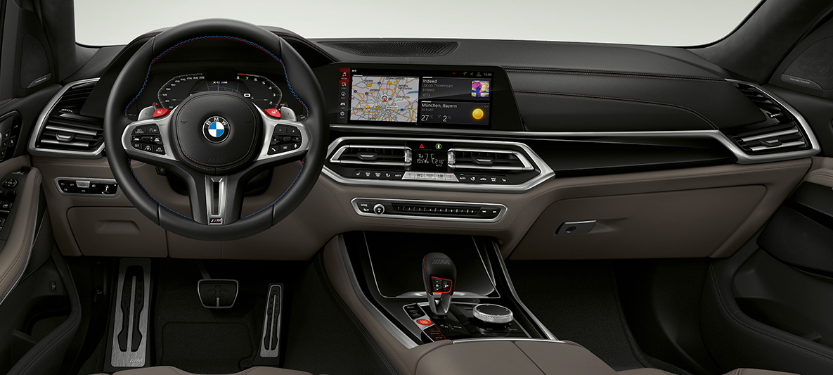 M kožený volant BMW X5 M M kožený volant s kontrastným prešívaním BMW X5 M F95 kokpit