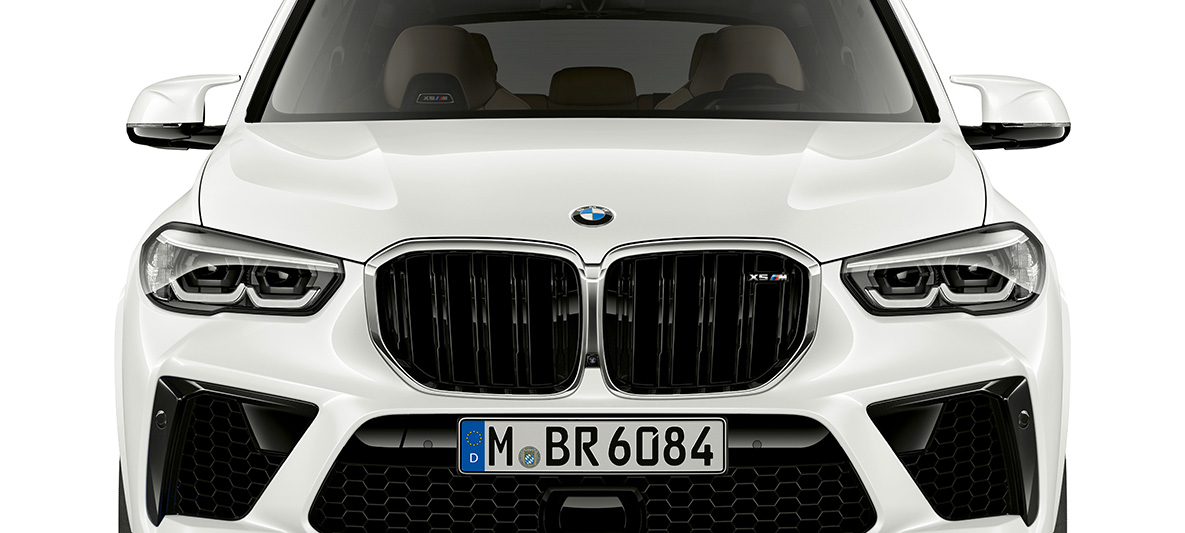 predný pohľad BMW X5 M F95 M obličky BMW X5 M Mineral White F95 2020 SUV predný pohľad