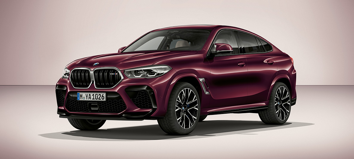 BMW X6 M BMW Individual metalíza Ametrine BMW X6 M F96 2020 BMW Individual metalíza Ametrine bočný pohľad