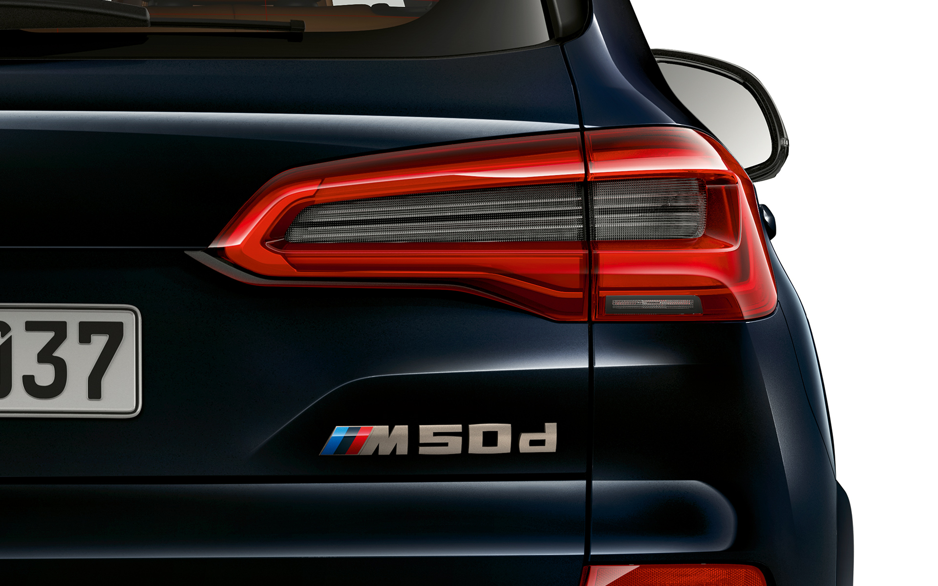 Zadný nápis BMW X5 M50d Detailný záber modelového označenia BMW X5 M50d