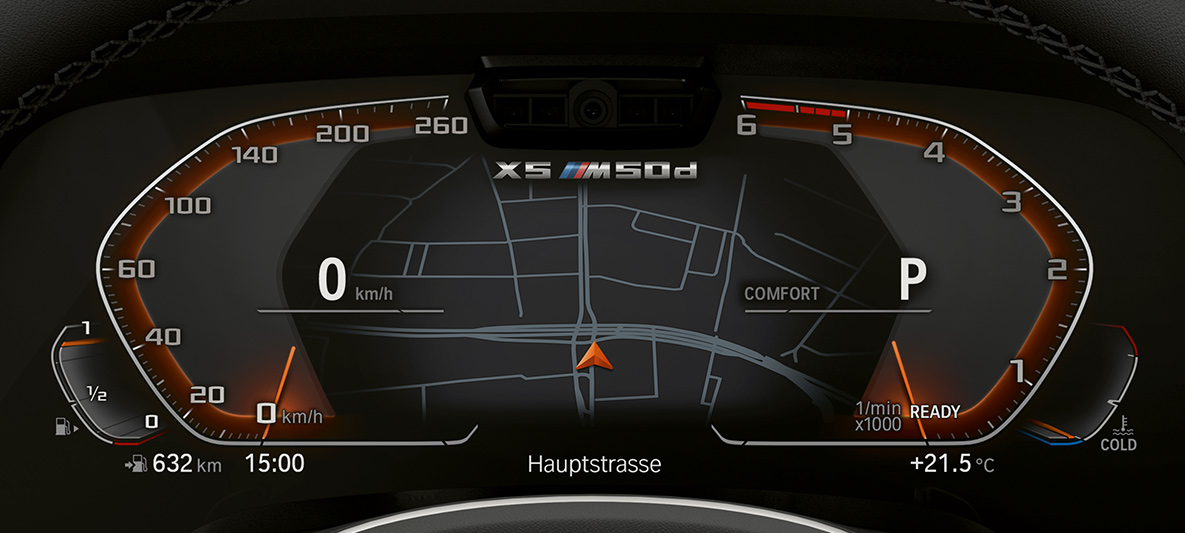 BMW X5 M50d prístrojový panel Detailný pohľad na prístrojový panel BMW X5 M50d