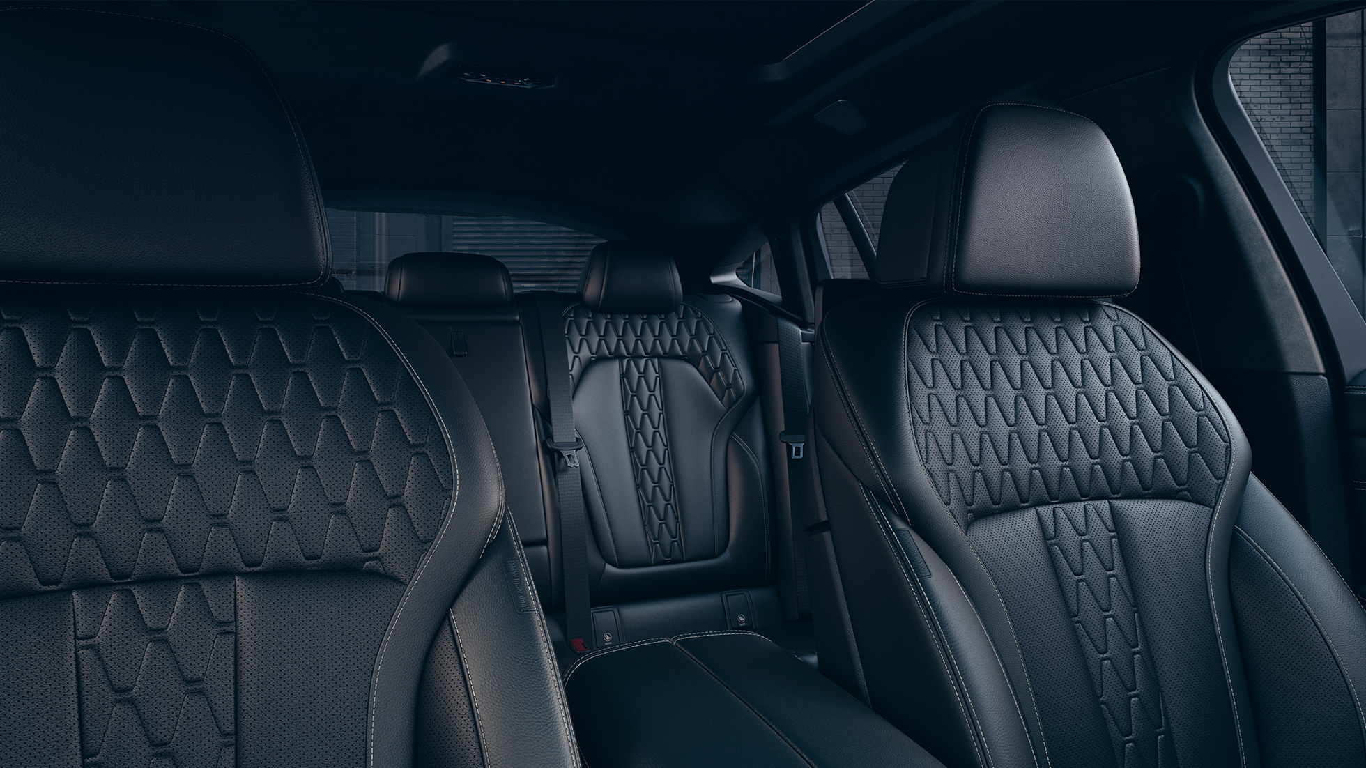BMW X6 čalúnenie. Interiér BMW X6 s pohľadom na čalúnenie.