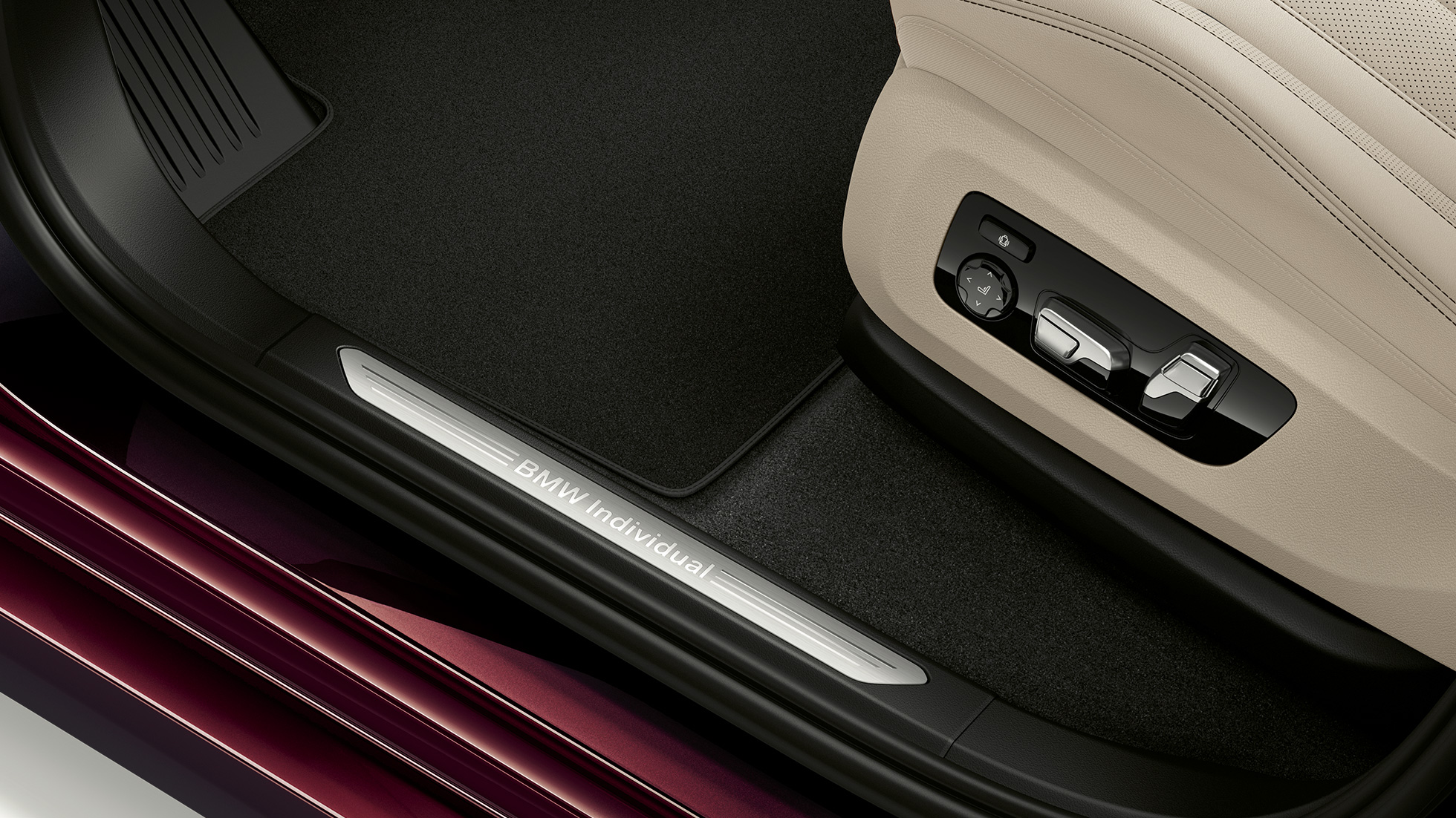 BMW X7, M Šport balík, dizajn čalúnenia Detailný záber na dizajn čalúnenia BMW X7 s výbavou M Šport balíka