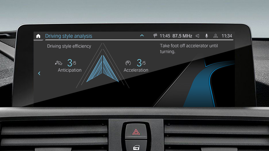 Asistent predvídania trasy v ECO PRO režime BMW EfficientDynamics Asistent predvídania trasy v ECO PRO režime