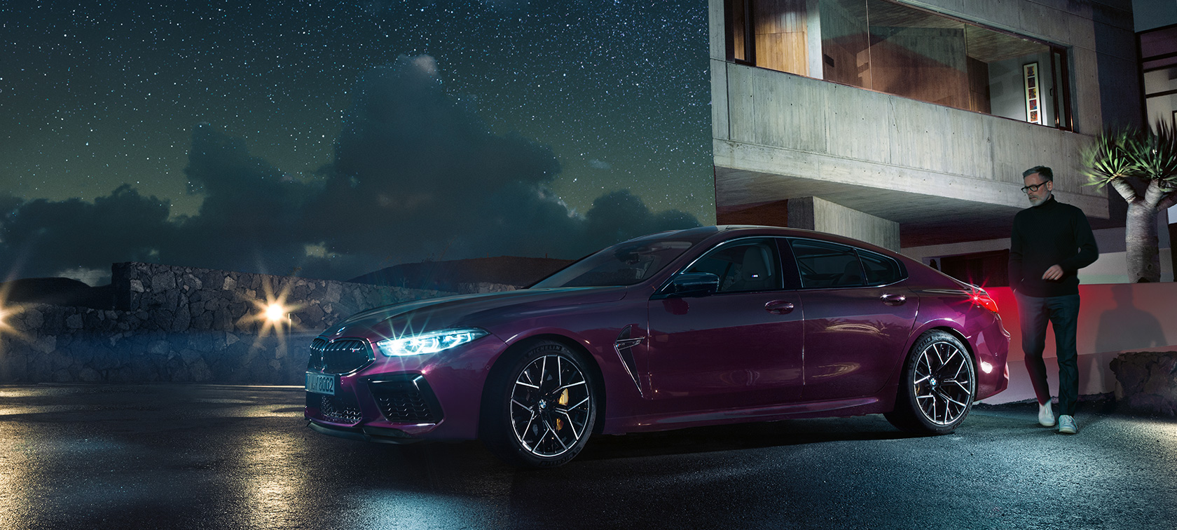 Nové BMW M8 Competition Gran Coupé Nové BMW M8 Competition Gran Coupé 2020 F93 BMW Individual metalíza Ametrine bočný pohľad