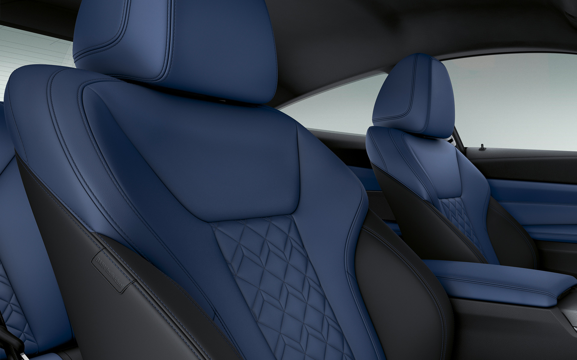 BMW Individual celokožené čalúnenie Merino s jemnou štruktúrou Fjord Blue/Black BMW Individual celokožené čalúnenie Merino s jemnou štruktúrou Fjord Blue/Black