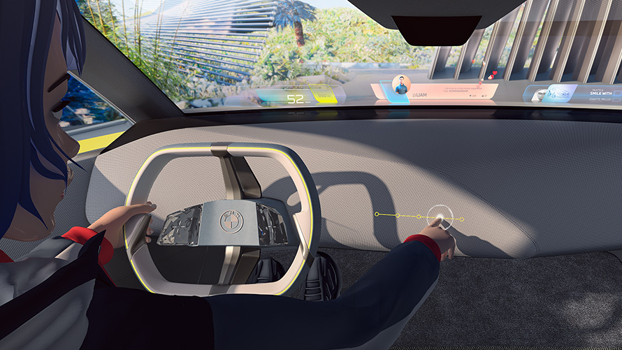 BMW i Vision Dee Interaktívna komunikácia BMW i Vision Dee vizionárske vozidlo Interaktívna komunikácia