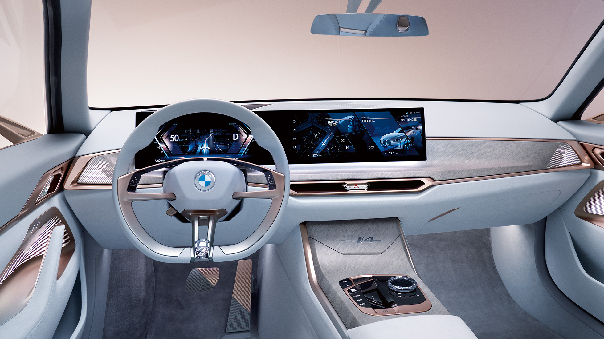 Interiér 1 BMW Concept i4 2020 G26 Interiér 1 BMW Concept i4 2020 G26 elektrický automobil čisto elektrické BMW Gran Coupé