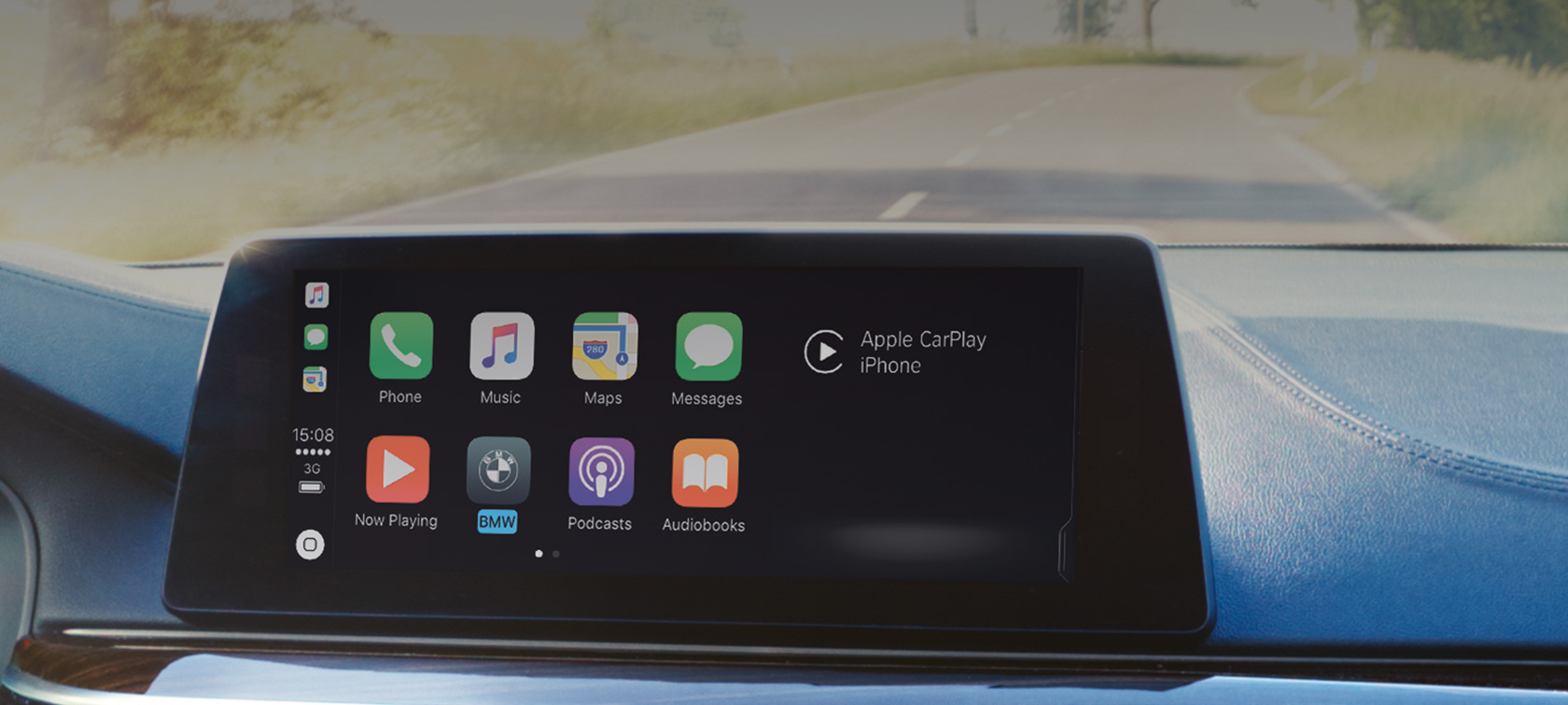 Apple CarPlay® integrácia smartfónu Apple CarPlay® integrácia smartfónu menu na iDrive displeji BMW ConnectedDrive