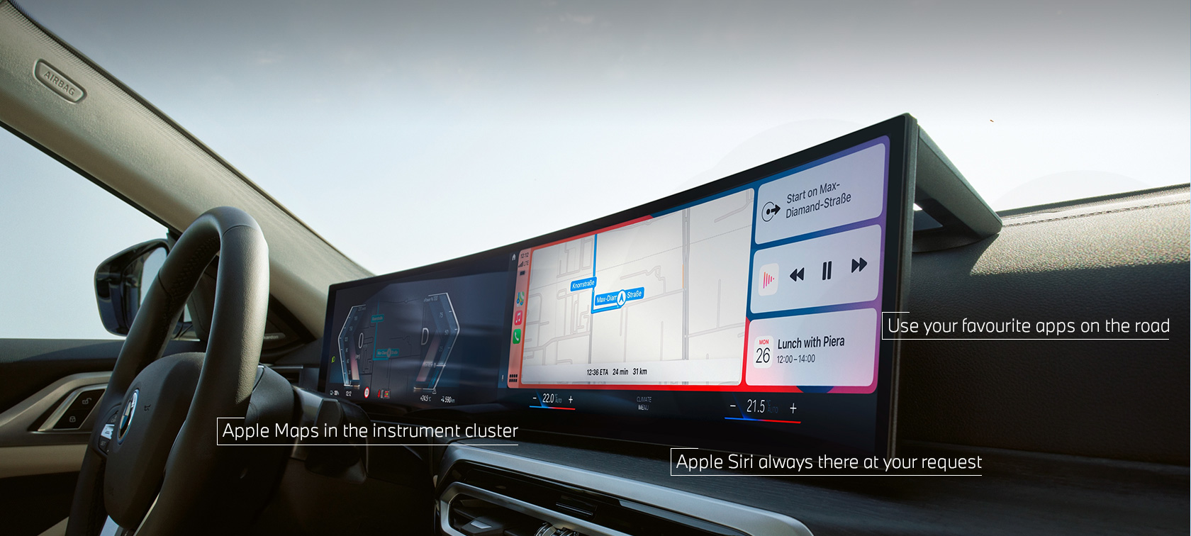 Apple CarPlay® menu na BMW Curved Display Apple CarPlay® menu na BMW Curved Display od BMW ConnectedDrive