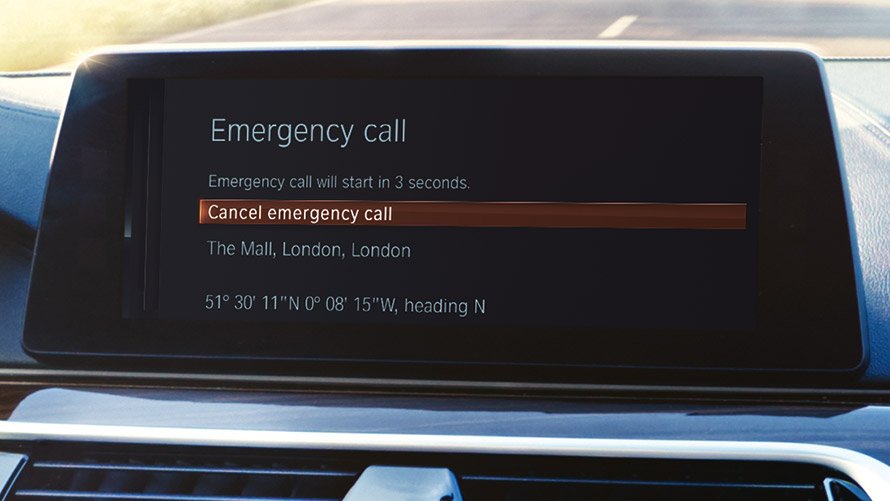 Intelligent Emergency Call Intelligent Emergency Call sa zobrazuje na displeji v BMW