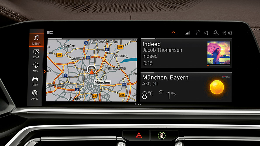 Pancierované vozidlá BMW Intelligent Personal Assistant iDrive displej Pancierované vozidlá BMW Intelligent Personal Assistant iDrive displej
